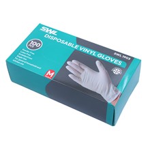 SWL - WHITE DISPOSABLE VINYL GLOVES MEDIUM - 100 PACK