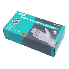 SWL - WHITE DISPOSABLE VINYL GLOVES EXTRA LARGE - 100 PACK