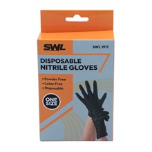 SWL - DISPOSABLE NITRILE GLOVES ONE SIZE - 12 PACK