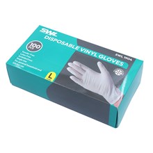SWL - WHITE DISPOSABLE VINYL GLOVES LARGE - 100 PACK
