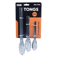 SWL - STAINLESS STEEL TONGS - 3 PACK
