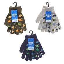 BOYS THERMAL MAGIC GLOVES WITH DINO PRINT