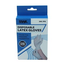 SWL - DISPOSABLE LATEX GLOVES - 12 PACK