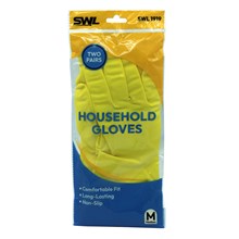 SWL - YELLOW HOUSEHOLD WASHING UP GLOVES - SIZE M