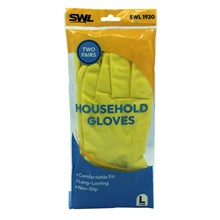 SWL - YELLOW HOUSEHOLD WASHING UP GLOVES - SIZE L