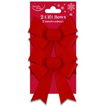 NORTH POLE - RED VELVET BOWS - 2 PACK