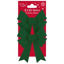 NORTH POLE - GREEN VELVET BOWS - 2 PACK