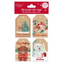 NORTH POLE - TRAD XMAS CRAFT GIFT TAGS - 20 PACK