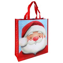 NORTH POLE - SANTA FACE WOVEN GIFT BAG - SMALL