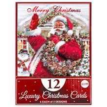 NORTH POLE - LUXURY XMAS CARDS 2 DESIGN - 12 PACK