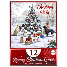 NORTH POLE - XMAS DOGS CARDS 2 DESIGN - 12 PACK