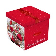 NORTH POLE - SQUARE MERRY XMAS GIFT BOX 27.5 X28CM