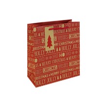 HOLLY JOLLY XMAS PAPER GIFT BAG - MEDIUM