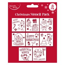 NORTH POLE - CHRISTMAS STENCIL SET - 8 PACK
