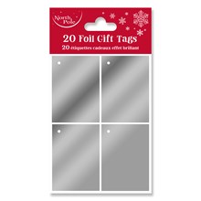 NORTH POLE - METALLIC GOLD FOILD GIFT TAGS - 20 PK