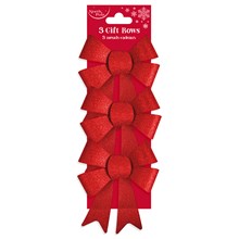 NORTH POLE - RED PRESENT BOWS - 3 PACK