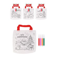 CHRISTMAS COLOUR YOUR OWN BAG 21.9 CM X 19.8CM