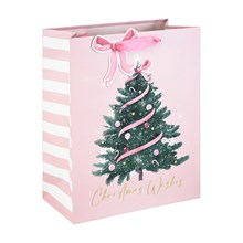 PINK BOW TREE EMBOSSED LARGE BAG