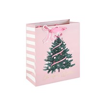 PINK BOW TREE EMBOSSE MEDIUM BAG
