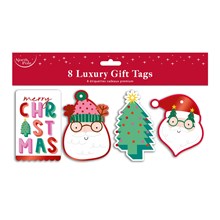 8 PACK MERRY SANTA GIFT TAGS