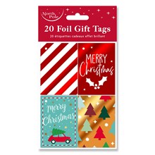 CHRISTMAS FOIL GIFT TAGS 20 PACK