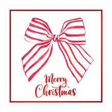 CHRISTMAS WISH BOW 12 PACK WHITE KRAFT CARD