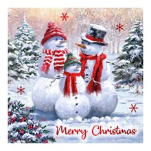 CHRISTMAS SNOWMAN / ROBIN CARDS 12 PACK