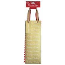 CHRISTMAS 3 PACK BOTTLE GIFT BAGS