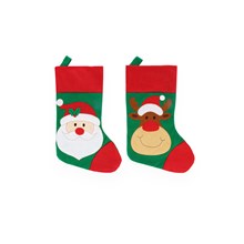 CHRISTMAS STOCKING 46CM X 20 CM - 2 ASSORTED DESIGNS
