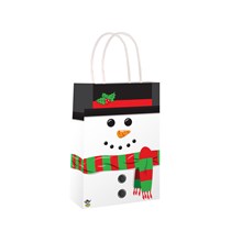 SNOWMAN CHRISTMAS PAPER BAG WITH HANDLES 16CM X 22CM X 8CM