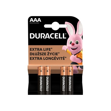 DURACELL DURALOC BASIC AAA BATTERIES - 4 PACK