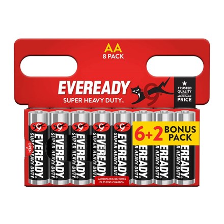EVEREADY - SUPER HEAVY DUTY AA - 6+2 PACK