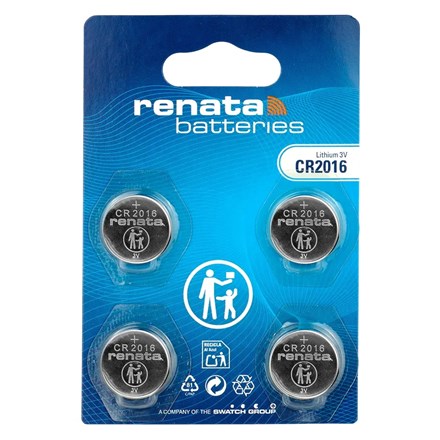 RENATA - CR2016 LITHIUM BATTERIES - 4 PACK