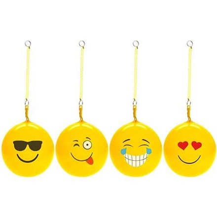 10" INFLATABLE EMOJI BALL WITH KEYRING