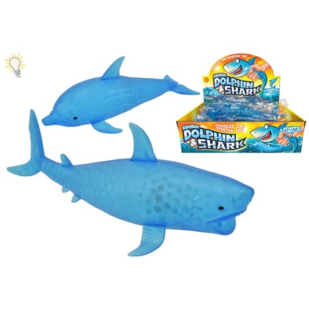 LIGHT UP SQUISHY DOLPHIN AND SHARK