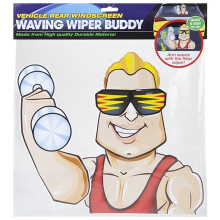 WINDSCREEN WAVING WIPER BUDDY - MUSCLE MAN