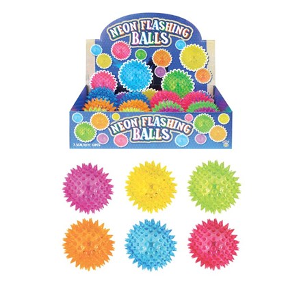 7.5CM NEON FLASHING BALL -6ASST