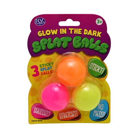 GLOW IN THE DARK SPLAT BALLS -3PACK
