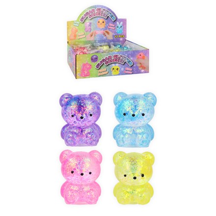SQUEEZE BEAR W/SUGAR & SPARKLE 6CM