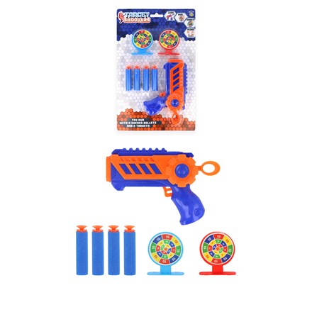 TARGET SHOOTERS - GUN WITH SOFT BULLETS & TARGET