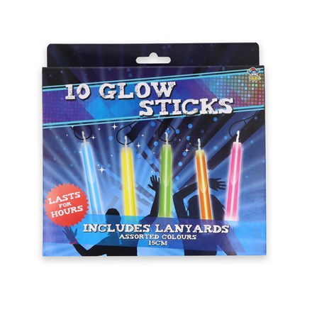 15CM GLOW STICK - 10 PACK
