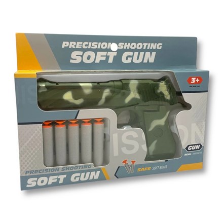 CAMOUFLAUGE SOFT HAND GUN BOXED