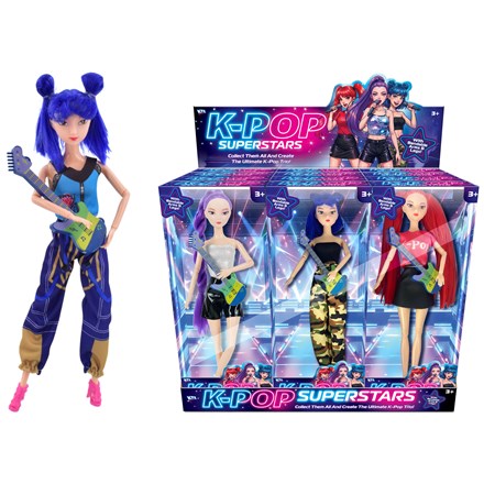 K-POP SUPERSTAR DOLL SET W/ MUSICAL INSTRUMENTS - 29CM