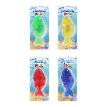 STICKY SQUISHY FISH 17.6 X 6.5CM 4ASST COLOURS