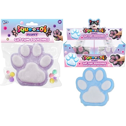 SQUISHY LARGE FLUFFY CATS PAW WITH FLITTER & BOBBLES