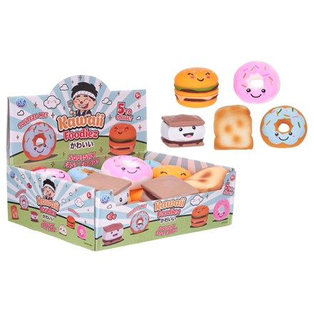 SQUISHY SQUEEZY KAWAII FAST FOOD FOODIEZ 5 ASST