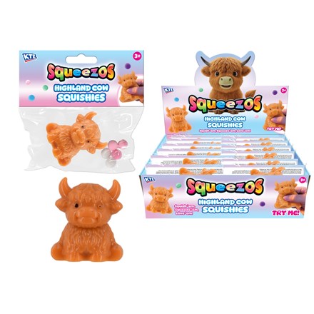 SQUISHY HIGHLAND COW WITH BOBBLES