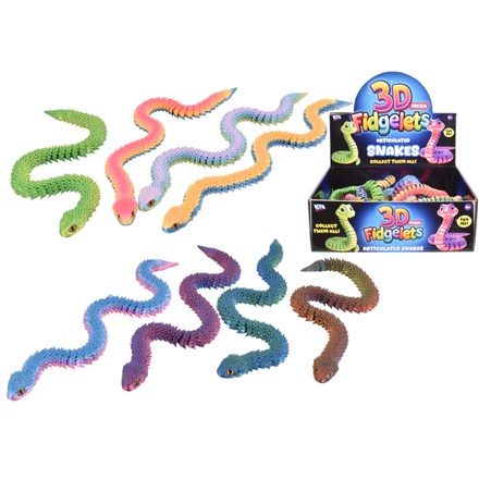 3D FIDGELETS SNAKES 30CM IN DISPLAY BOX