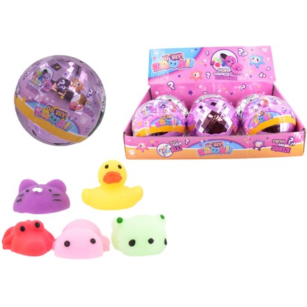 5PC SQUIDGIES SQUISHIES SURPRISE DISCO BALL - 2 COLS