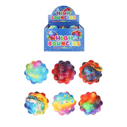 HIGH BOUNCE BALL BOBBLE MULTI COLOURED - 9CM